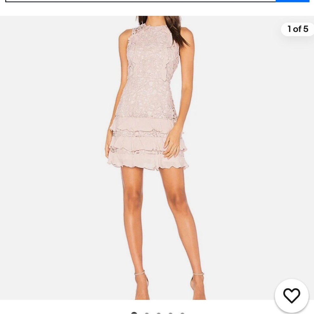 Parker Lace Ruffle Mini Dress in Light Pink